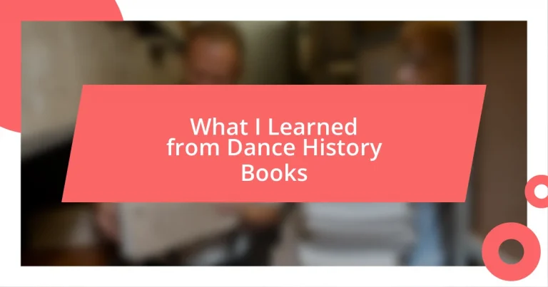 What I Learned from Dance History Books